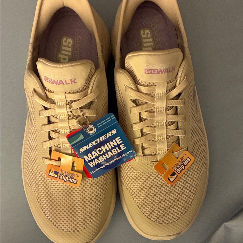 Skechers Slip Ins Beige Slip-On Shoes size 8.5